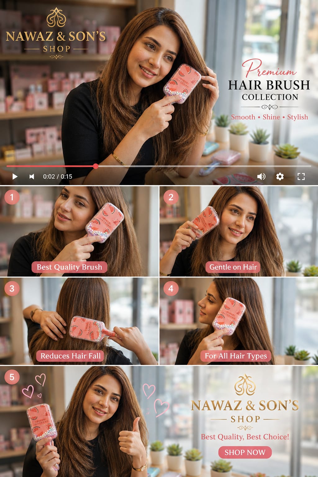 *Premium Fruit Shaker Hair Brush - 3 Designs | Watermelon, Orange & Pineapple*